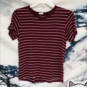 brandy melville maroon striped shirt